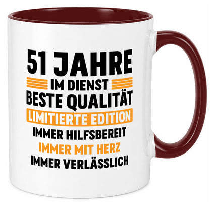 51 Jahre im Dienst | Jubiläum Arbeit lustiger Spruch Geschenk Kollegen Büro
