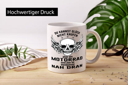 Glück kann man nicht kaufen | Motorrad Fahrer Biker Humor Geschenkidee Tasse