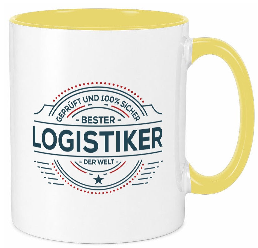 Geprüft und sicher: Logistiker | Beruf Logistik Humor Arbeit Kollegen Büro Tasse