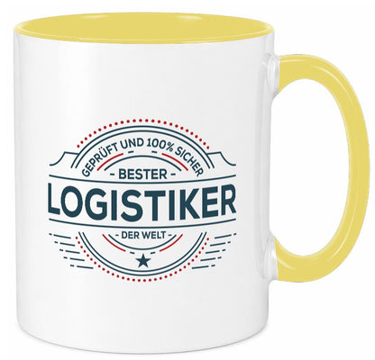 Geprüft und sicher: Logistiker | Beruf Logistik Humor Arbeit Kollegen Büro Tasse