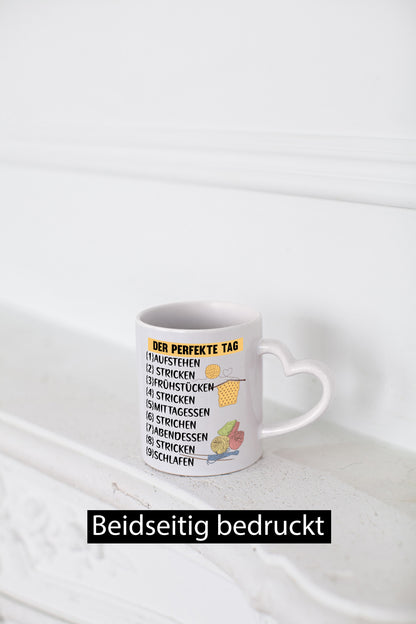 Der Perfekte Tag | Stricken Wolle Nadeln lustig Humor Geschenkidee Geschenk