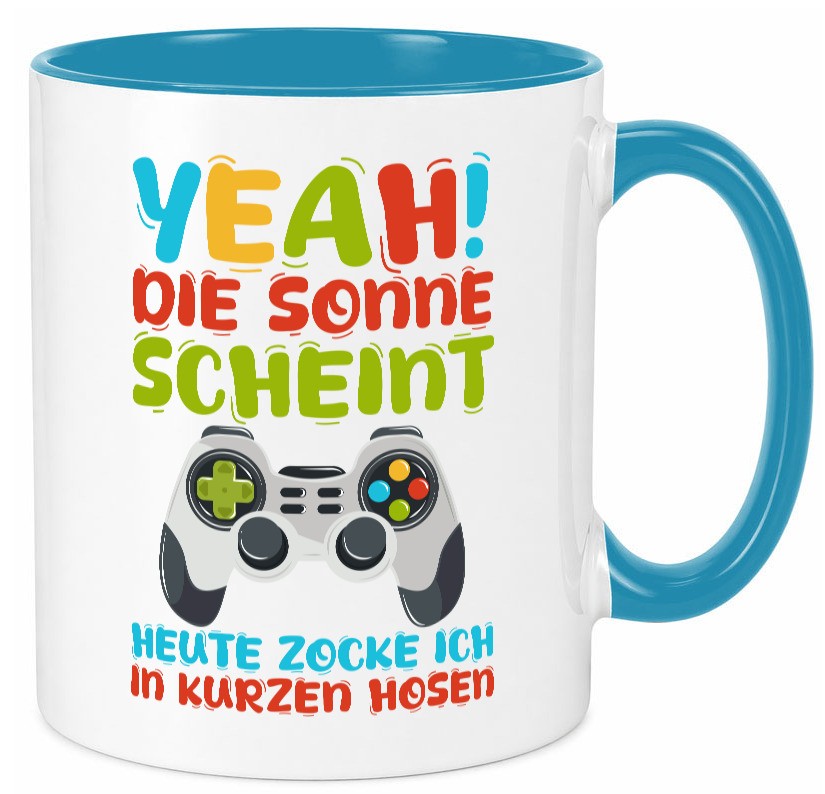 Sommer | in Kurze Hosen Zocken Zocker Gamer lustig Humor Geschenkidee Geschenk Tasse