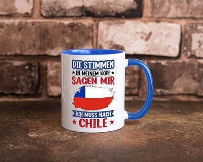 Chile | Urlaub Stimmen in meinem Kopf Traumland Geschenkidee Humor Tasse