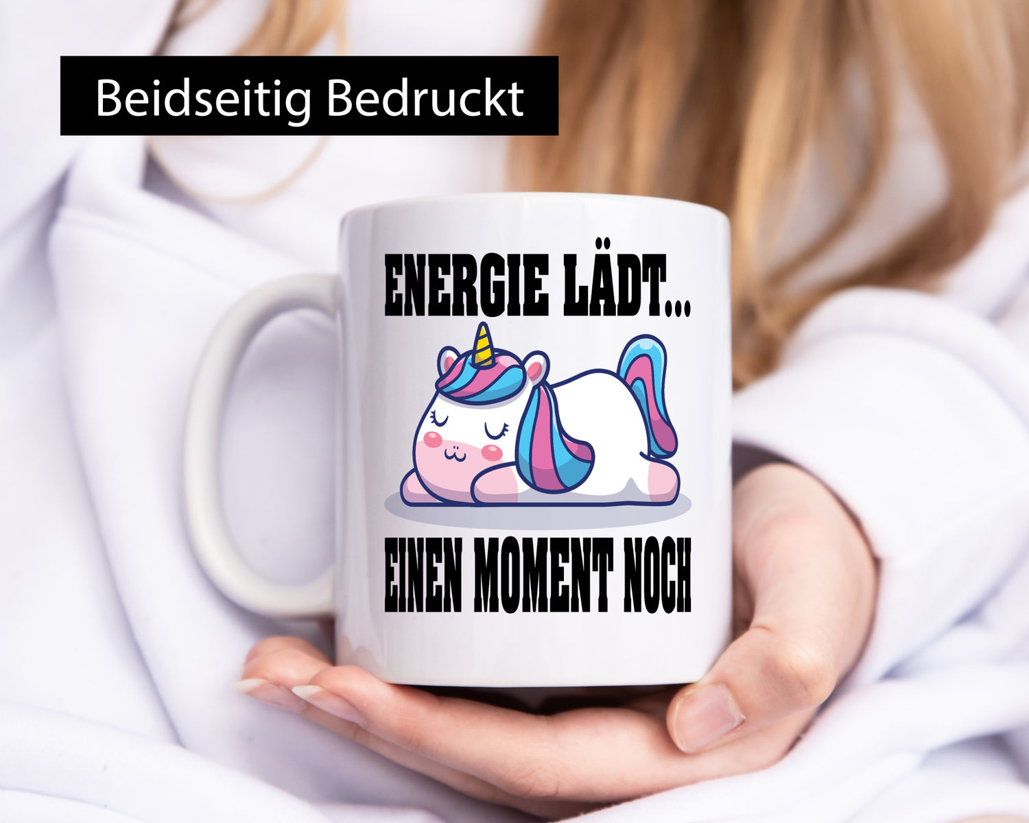 Energie Lädt einen Moment noch | Einhorn Faul Humor Geschenkidee Tasse