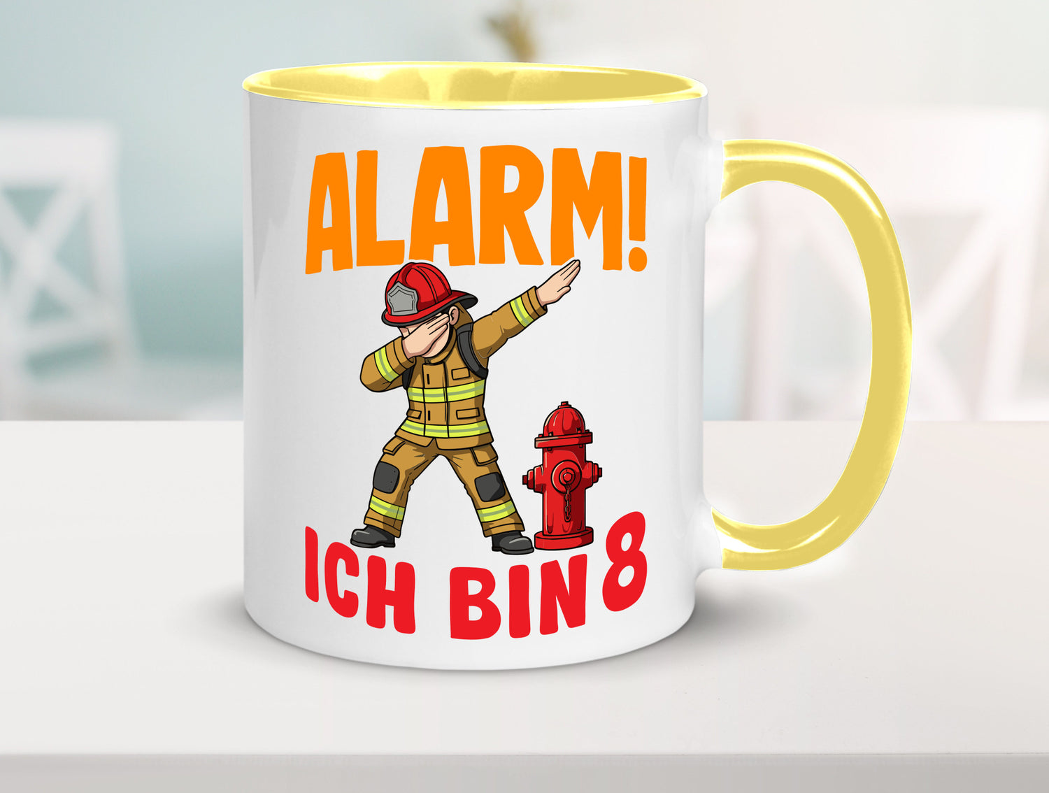 8. Geburtstag | 8 Jahre Feuerwehr Junge lustig Geschenkidee Geschenk Tasse