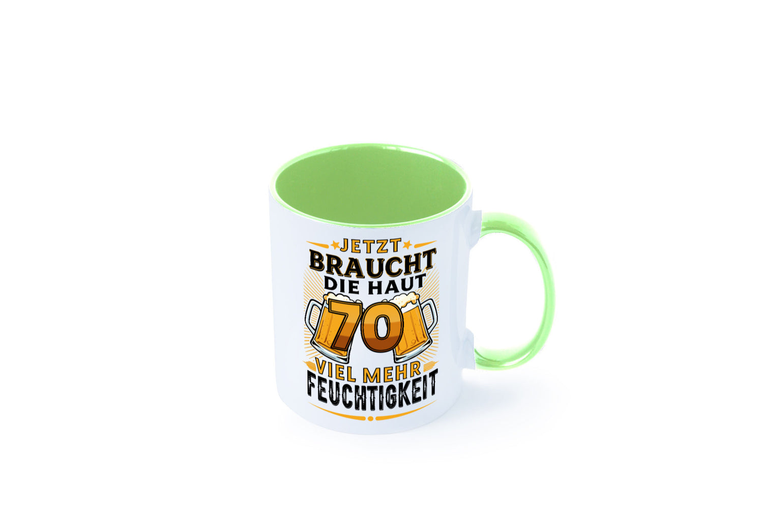 70 braucht die haut mehr Feuchtigkeit | 70. Geburtstag Humor Geschenkidee Tasse