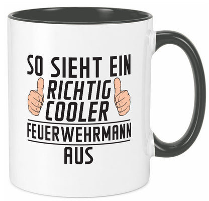 Richtig Cooler Feuerwehrmann | Feuerwehr Geschenkidee Humor Tasse