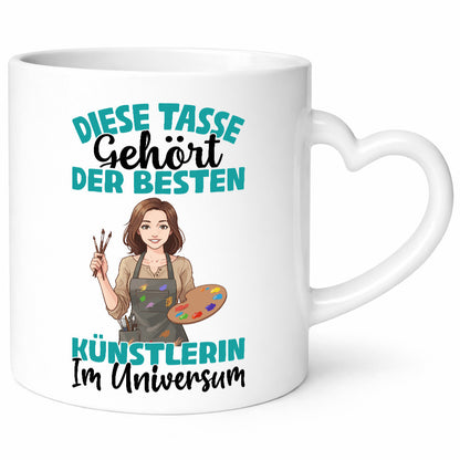 Im Universum: Künstlerin | Kunst lustig Humor Geschenkidee Geschenk Tasse