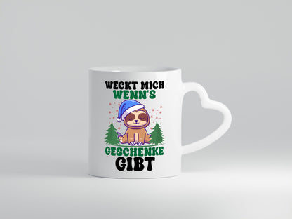 Weck mich auf wenn´s Geschenke gibt | Weihnachten Faultier lustiger Spruch