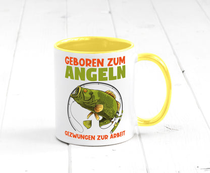 Geboren zum Angeln | Angler Tasse Fischer Spruch Humor Geschenkidee