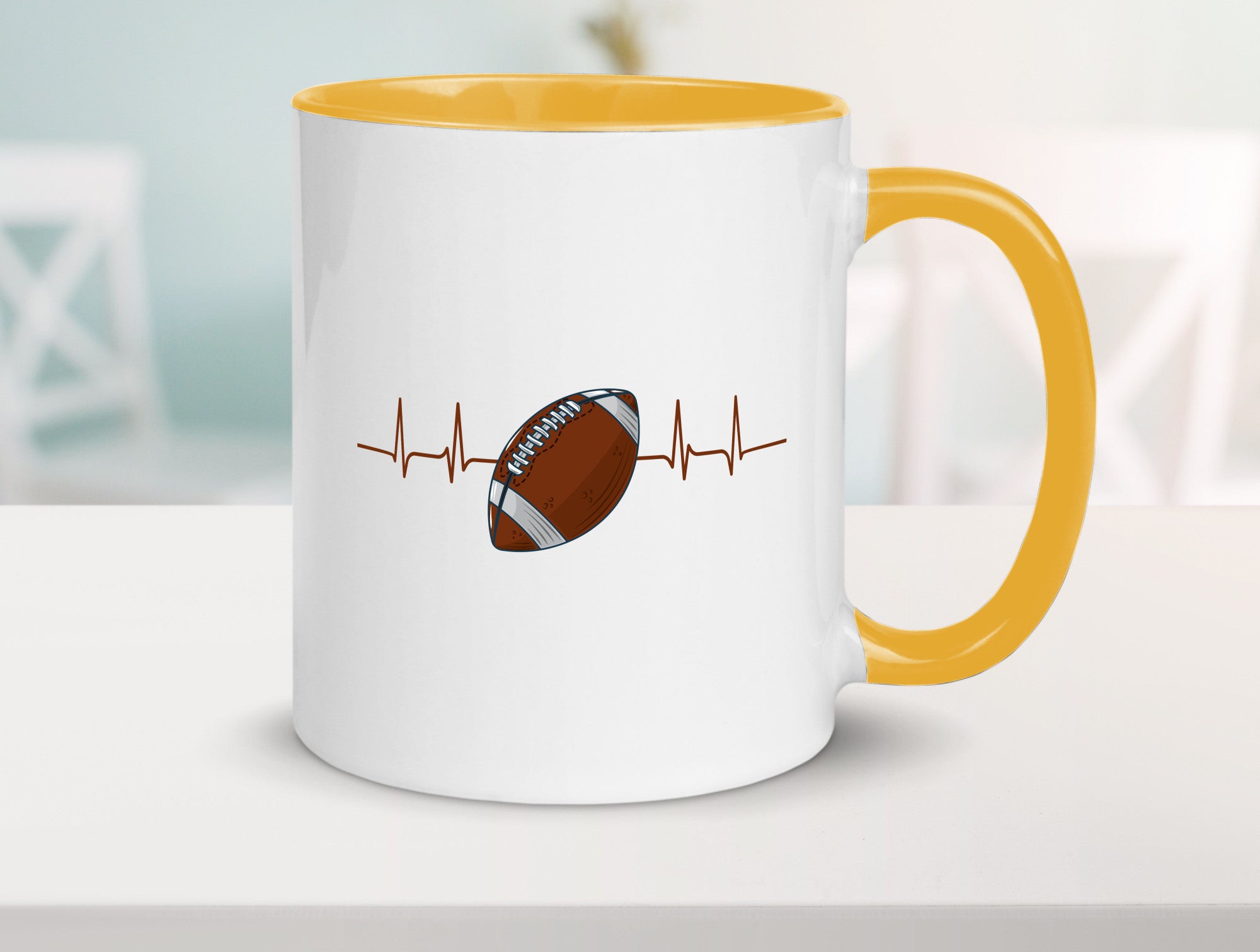 American Football Herzschlag | Footballer Superbowl Humor Geschenkidee Tasse