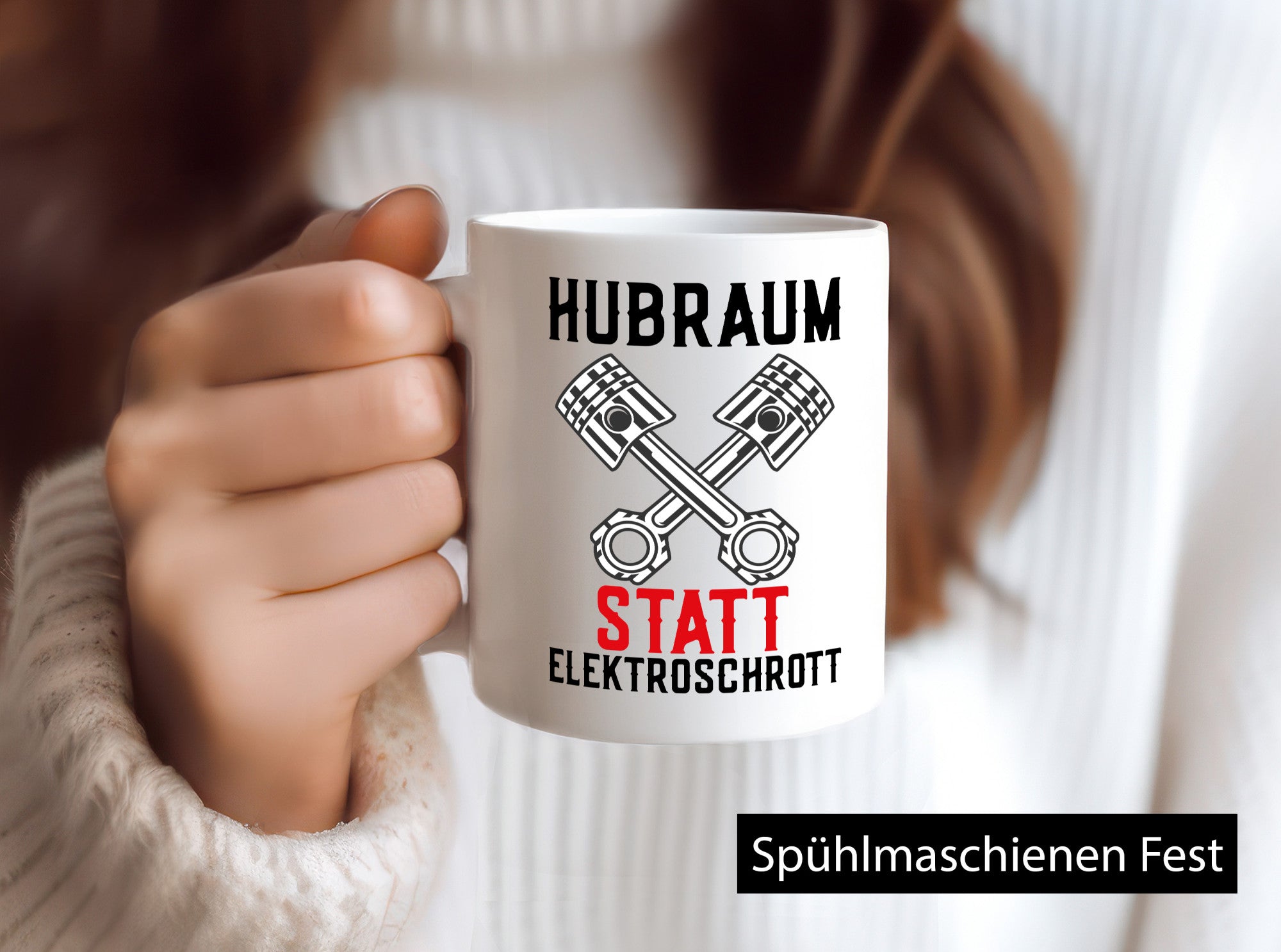 Hubraum statt Elektroschrott | Autofan Verbrennungsmotor Geschenk Humor