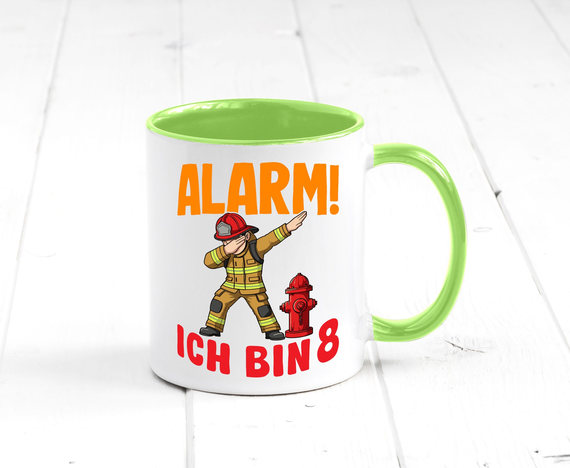 8. Geburtstag | 8 Jahre Feuerwehr Junge lustig Geschenkidee Geschenk Tasse