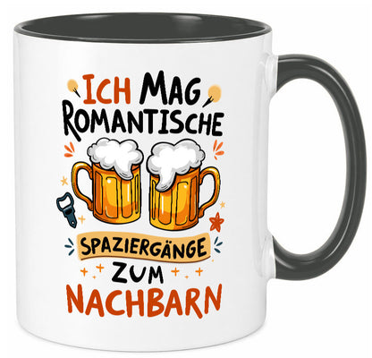 Spaziergang zum Nachbarn | Biertrinker Lieblingsnachbar v2 Humor Geschenkidee Tasse