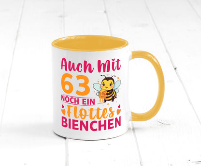 63. Geburtstag | Flottes Bienchen 63 Jahre lustiger Spruch Geschenk Tasse