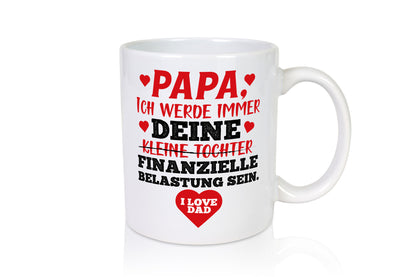 Finanzielle Belastung lustiger Spruch Geschenk Humor Geschenkidee Tasse