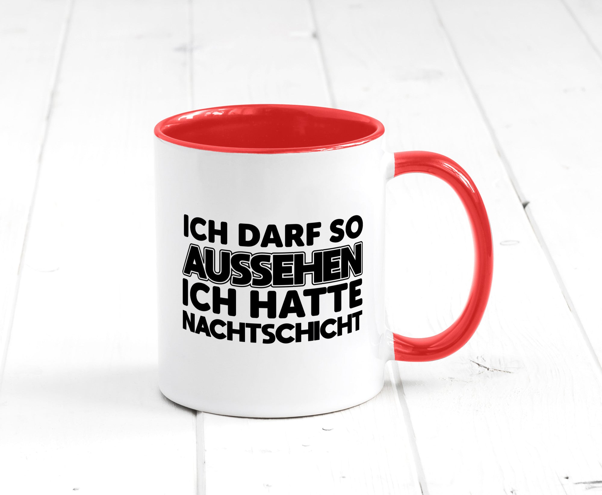Ich darf so aussehen | Nachtschicht Arbeit lustig Kollegen Büro Geschenk Tasse