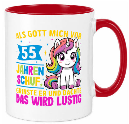 55. Geburtstag | Als Gott mich schuf 40 Jahre v2 lustiger Spruch Geschenk