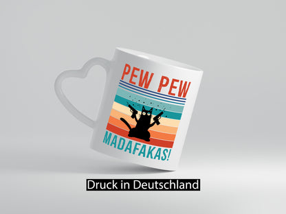 Pew Madafakas | verrückte Katze mit Pistolen Meme lustiger Spruch Geschenk