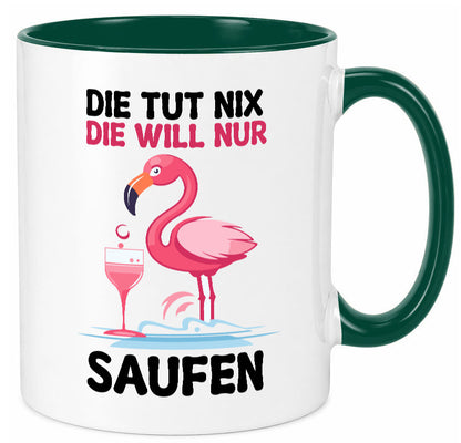 Die tut nix will nur Saufen | Flamingo Alkohol v2 Geschenk Humor Geschenkidee