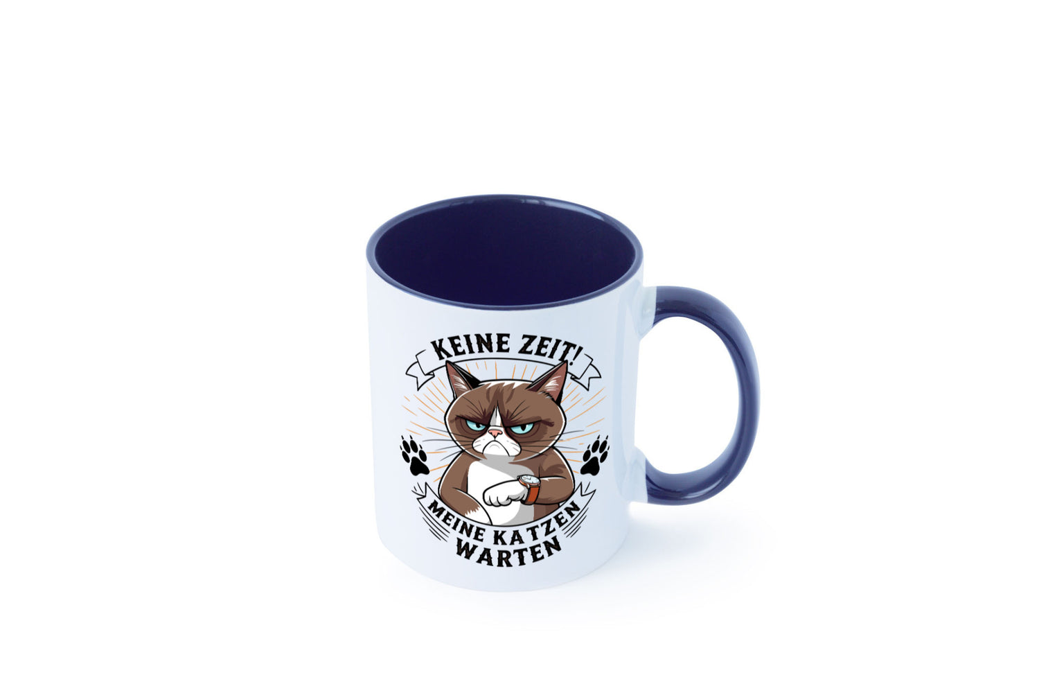 Keine Zeit meine Katzen Warten | Schwarze Katze Geschenkidee Tierliebhaber