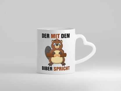 Der mit dem Bieber spricht | Bieberliebhaber lustig Humor Geschenkidee Geschenk Tasse