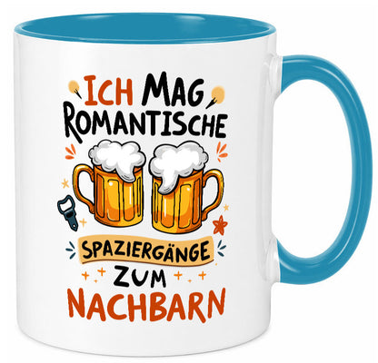 Spaziergang zum Nachbarn | Biertrinker Lieblingsnachbar v2 Humor Geschenkidee Tasse