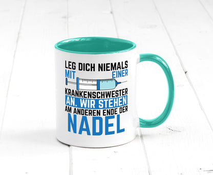 Krankenschwester anlegen | Nadel Spritze Klinik Spruch Geschenkidee Humor Tasse
