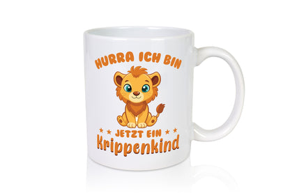 Hurra, ich bin jetzt ein Krippenkind | Löwe Kindergarten Humor Geschenkidee Tasse
