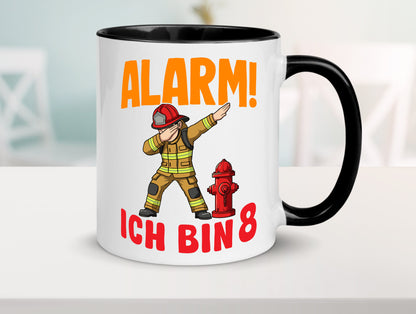 8. Geburtstag | 8 Jahre Feuerwehr Junge lustig Geschenkidee Geschenk Tasse