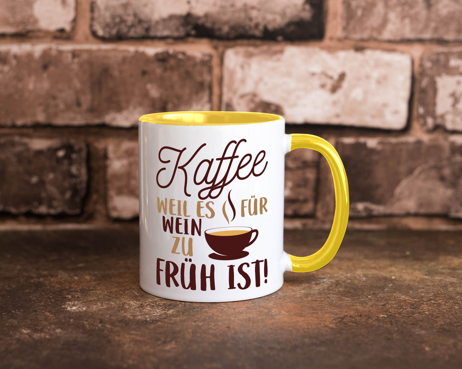 Weil es für Wein zu früh ist | Kaffeetrinker Herzschlag Humor Geschenkidee Tasse