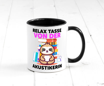 Relax Tasse: Akustikerin | Akustik Hörgeräteakustik Geschenk Humor Geschenkidee