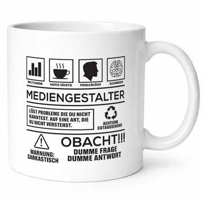 Achtung Probleme Mediengestalter | Medien Geschenk Humor Geschenkidee lustiger