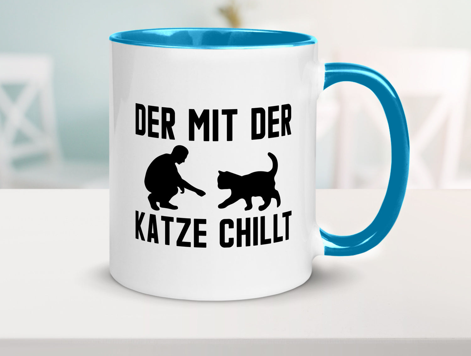 Mit der Katze | Chillen Katzenliebhaber Tierfreund lustiger Spruch Geschenk
