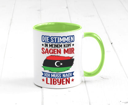 Libyen | Urlaub Stimmen in meinem Kopf Traumland Geschenkidee Humor Tasse
