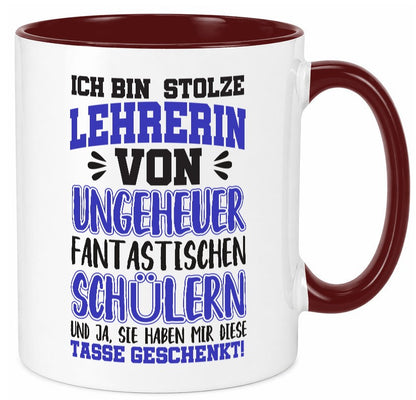 Stolze Lehrerin | Spruchtasse lustig Schüler Schule lustiger Spruch Geschenk