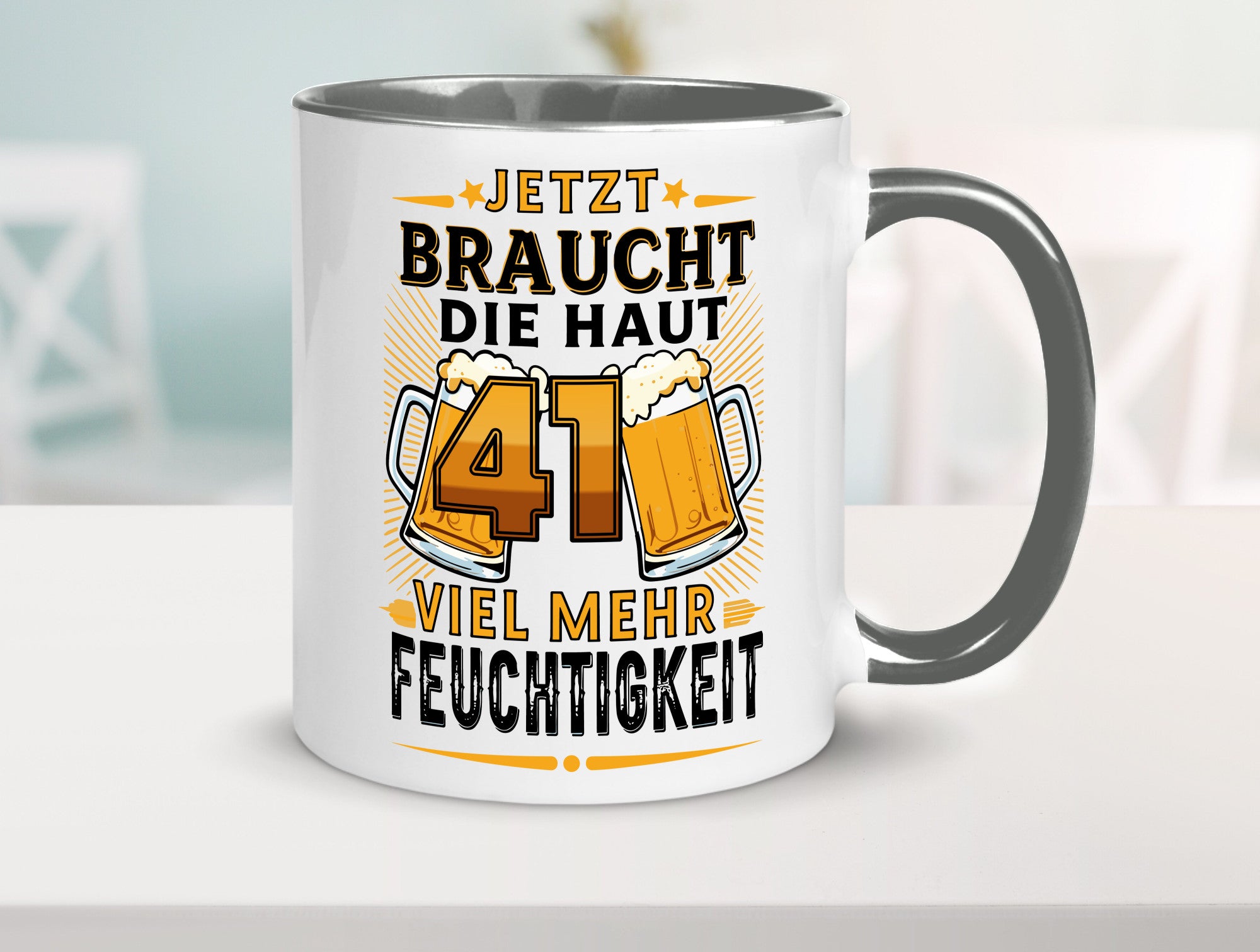 41 braucht die haut mehr Feuchtigkeit | 41. Geburtstag Geschenkidee Humor Tasse
