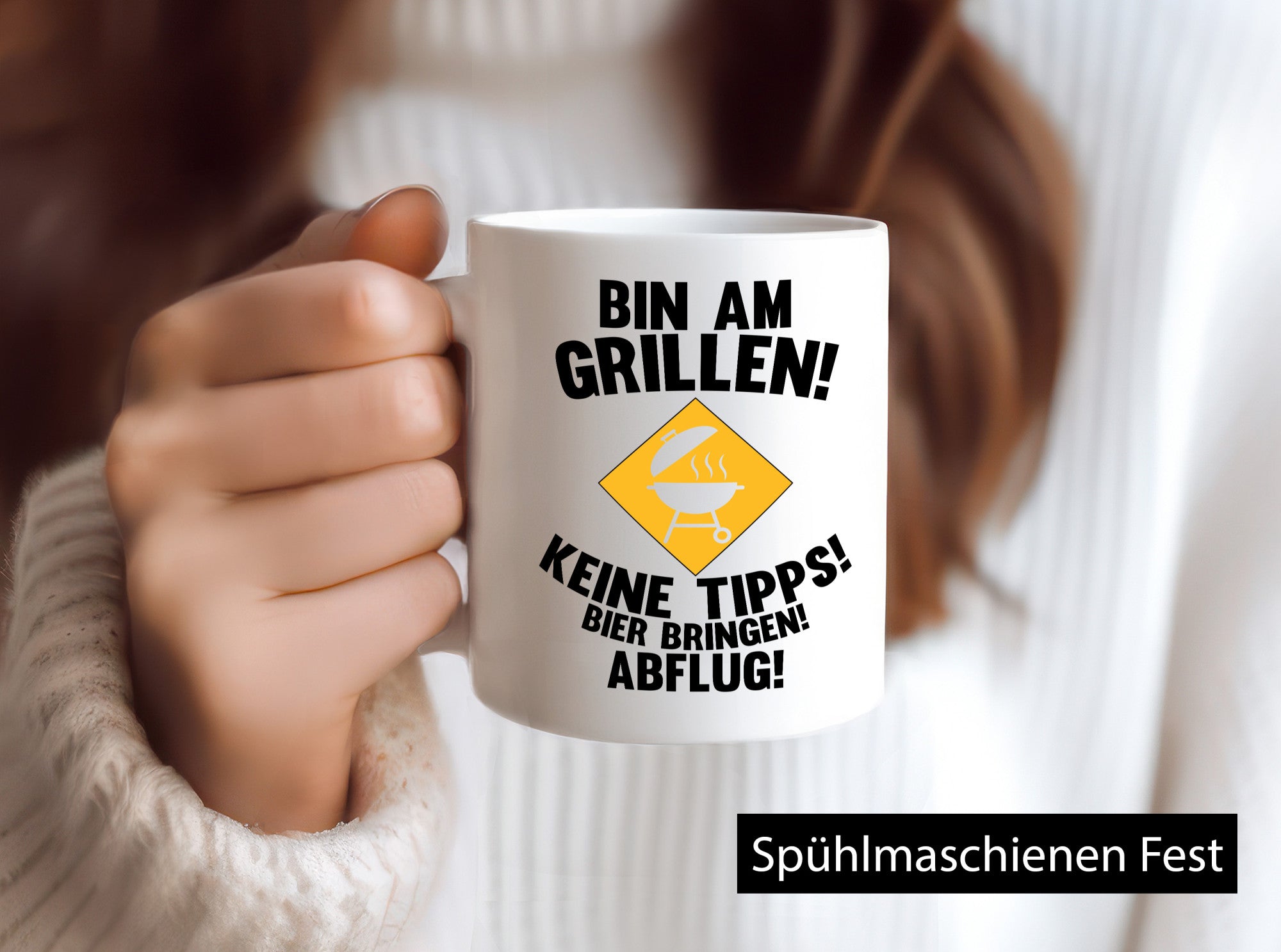 Bin am Grillen | Bier bringen und Abflug Grillmeister Geschenk Humor