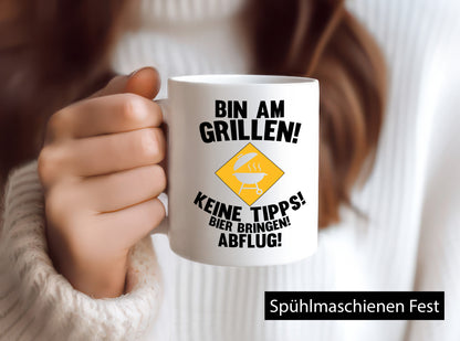 Bin am Grillen | Bier bringen und Abflug Grillmeister Geschenk Humor
