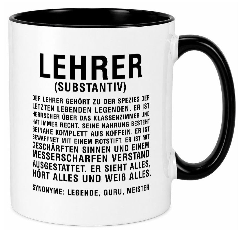 Lehrer | Definition Kollege Mitarbeiter Geschenkidee Arbeit Kollegen Büro Humor Tasse