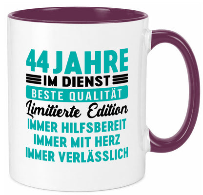 44 Jahre im Dienst | Jubiläum Arbeit v5 lustig Kollegen Büro Geschenk Tasse