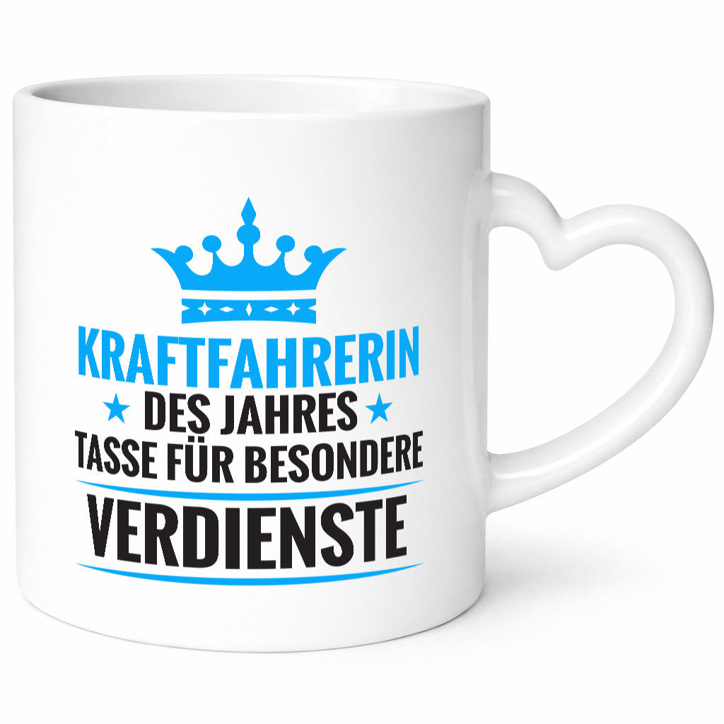 Besonderer Verdienst: Kraftfahrerin | Lastwagen LKW Humor Geschenkidee Tasse