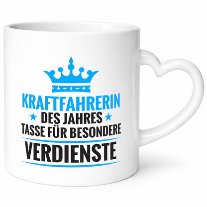 Besonderer Verdienst: Kraftfahrerin | Lastwagen LKW Humor Geschenkidee Tasse