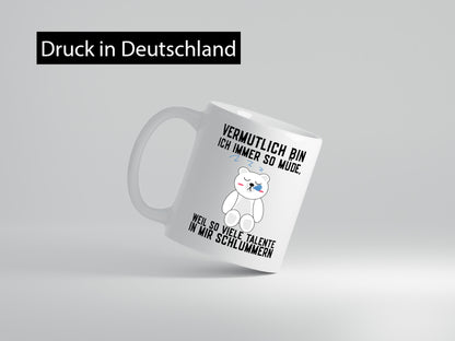 Viele Talente schlummern | schlafender Bär Superman Held lustiger Spruch