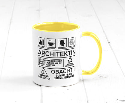 Achtung Probleme Architektin | Architektur Büro lustig Arbeit Kollegen Geschenk