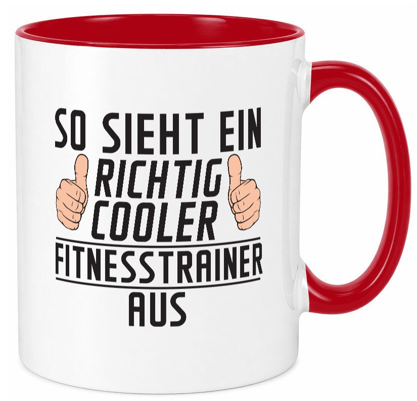 Richtig Cooler Fitnesstrainer | Personal Trainer Sport lustiger Spruch Geschenk Tasse