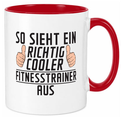 Richtig Cooler Fitnesstrainer | Personal Trainer Sport lustiger Spruch Geschenk Tasse