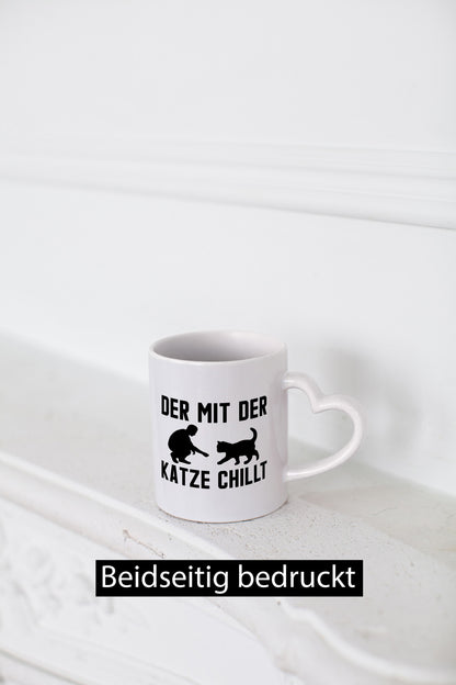 Mit der Katze | Chillen Katzenliebhaber Tierfreund lustiger Spruch Geschenk
