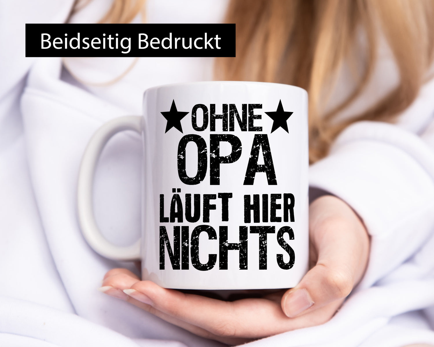 Ohne Opa läuft hier nichts | Sterne Geschenkidee Familie Humor Tasse