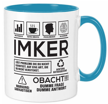 Achtung Probleme Imker | Imkerei Geschenk Humor Geschenkidee lustiger Spruch Tasse